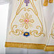 Ivory stole in wool, ancient style embroideries colored s5