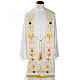 Ivory Priest Stole in wool, ancient style embroideries colored s1