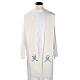 Clergy Stole, white with blue Marian symbol s1