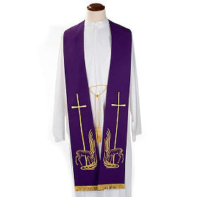 Clergy Stole with deer at the water stream and cross