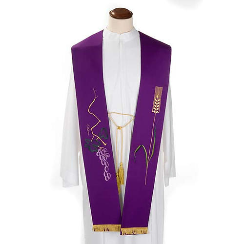 Clergy Stole with ears of wheat and grapes 2