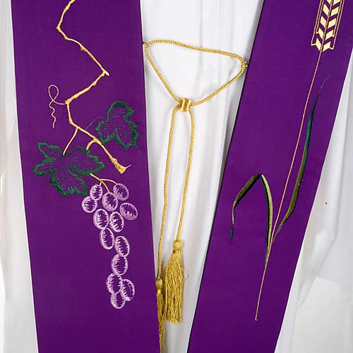 Clergy Stole with ears of wheat and grapes 4