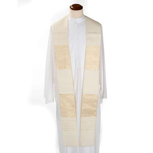 Liturgical stole in wool with golden stripes 4