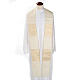 Liturgical stole in wool with golden stripes s4