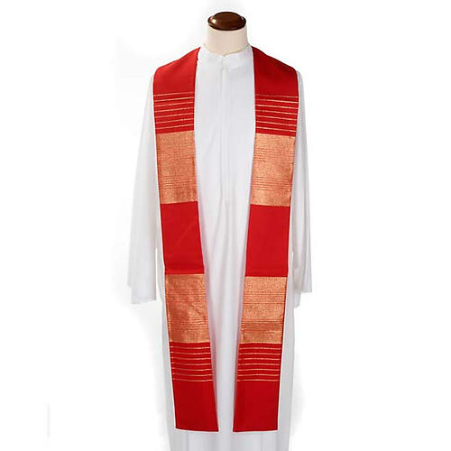 Religious Stole in wool with golden stripes 2