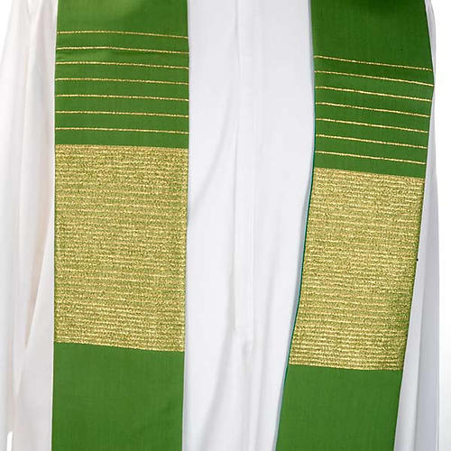 Religious Stole in wool with golden stripes 5