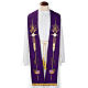 Liturgical stole with JHS, ear of wheat, grapes and host s2