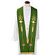 Liturgical stole with JHS, ear of wheat, grapes and host s3