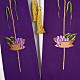 Liturgical stole with JHS, ear of wheat, grapes and host s5