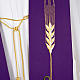 Liturgical stole with JHS, ear of wheat, grapes and host s7