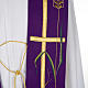 Liturgical stole with golden cross, ear of wheat and grapes s5