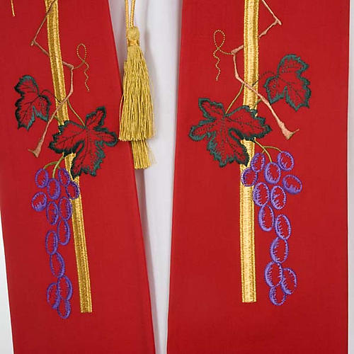 Clerical Stole with golden cross, ear of wheat and grapes 4