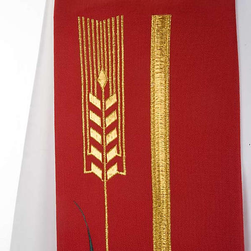 Clerical Stole with golden cross, ear of wheat and grapes 6