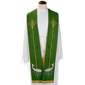 Liturgical stole with ear of wheat and fish