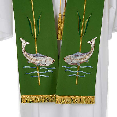 Clergy Stole with ear of wheat and fish 2