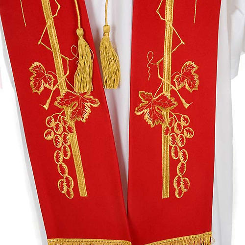 Priesterstola goldene Trauben Kreuz und Ähre 7
