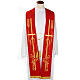 Liturgical stole with golden cross ear of wheat and grapes s1