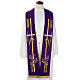Clergy Stole with golden cross ear of wheat and grapes s3