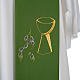 Religious stole with chalice and grapes embroidery s7