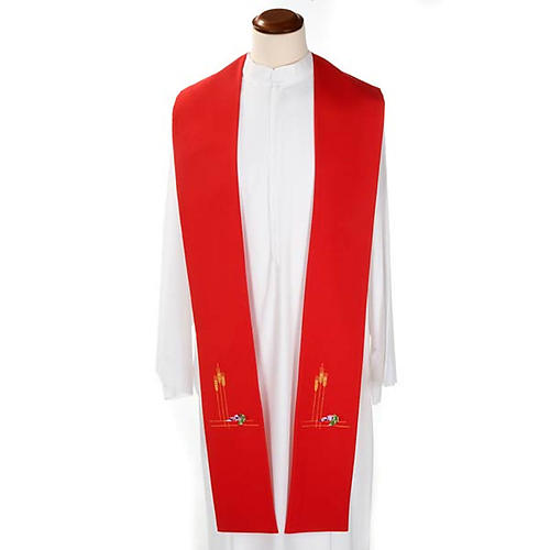 Liturgical stole with ears of wheat and grapes, coloured 2