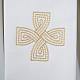 Liturgical stole with golden cross and interlaced embroidery s2