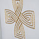 Liturgical stole with golden cross and interlaced embroidery s3