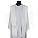 Clerical Stole, white with golden and brown cross s1