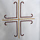 Clerical Stole, white with golden and brown cross s3