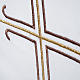 Clerical Stole, white with golden and brown cross s4