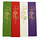 Clergy Stole in polyester with chalice, Eucharist, grapes and ear of wheat s7