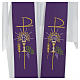 Clergy Stole in polyester with chalice, Eucharist, grapes and ear of wheat s6