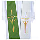 Stole in polyester, bi-coloured green and white with JHS and whe s3