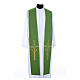 Etole liturgique double face vert blanc IHS épis polyester s1
