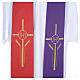 Stole in polyester, purple and red with JHS and wheat s3