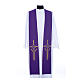 Etole liturgique double face violet rouge IHS épis polyester s2
