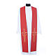 Clerical Stole in polyester, purple and red with JHS and wheat s1