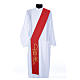 Deacon Stole in polyester, bi-colored purple, red, Chi-rho wh s6