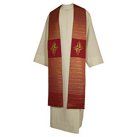 Étole croix stylisée laine double retors