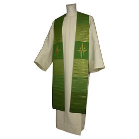 Clergy Stole in pure wool, stylized cross, double twisted yarn