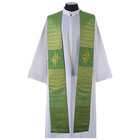 Clergy Stole in pure wool, stylized cross, double twisted yarn