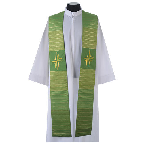 Clergy Stole in pure wool, stylized cross, double twisted yarn 2