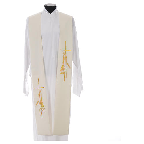 Stole in polyester with stylised cross and lamp 4