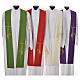 Liturgical Stole in polyester with stylised cross and lamp s1