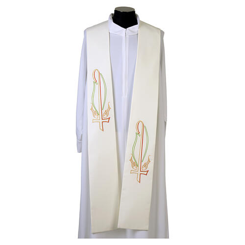Stole in polyester with Chi-rho and fish embroidery 1