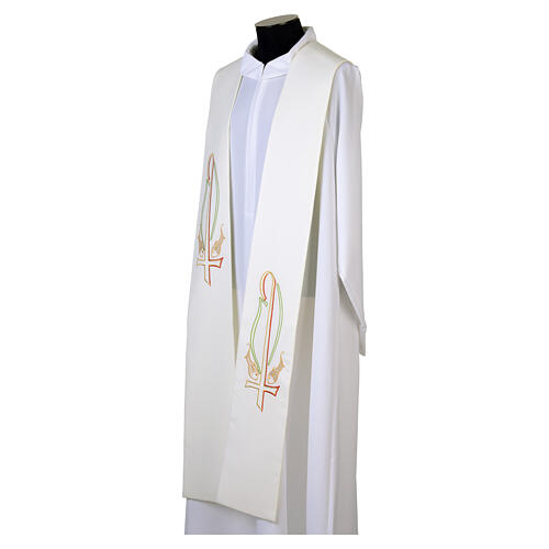 Étole 100% polyester Chi-Rho et poissons 3