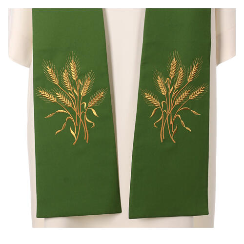 Pastor Stole in 100% polyester with ears of wheat embroidery 2
