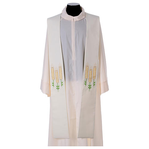 Clergy Stole in 100% polyester with stylised ears of wheat 1