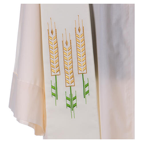 Clergy Stole in 100% polyester with stylised ears of wheat 2