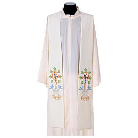 Stole in 100% polyester with baptismal font