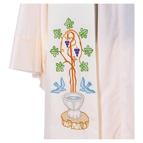 Stole in 100% polyester with baptismal font 2